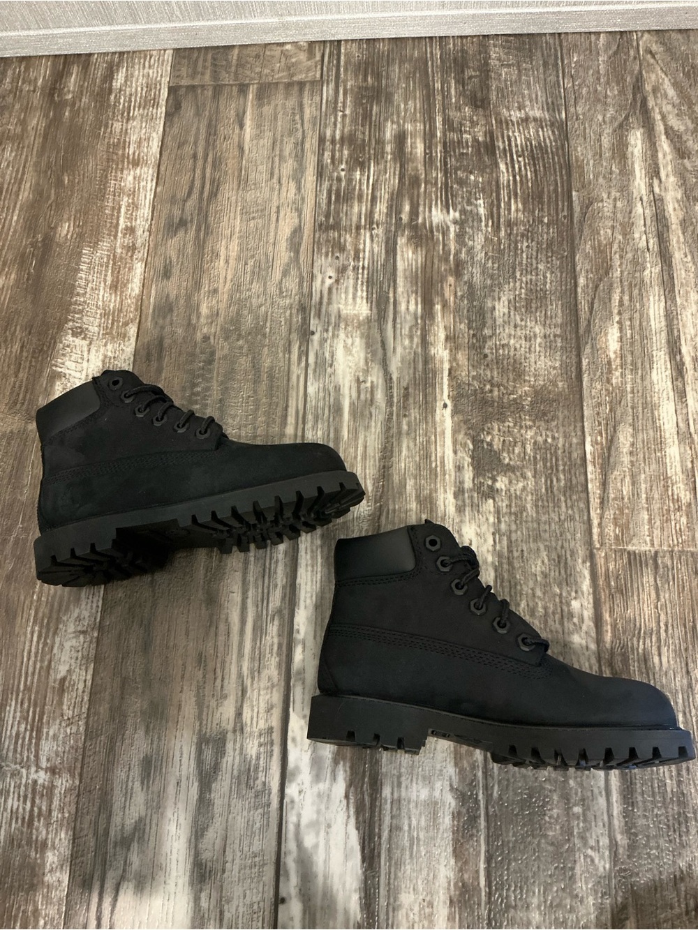 Black Lace-Up Lug Sole Boots - Picture 11 of 16